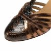 Dance Shoes | Women’s Ballroom Shoes T-Strap High Heel Leather Indoor Color Block Dance Shoes Brown – Womens