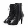 Dance Shoes | Women’s Dance Boots Lace-up High Heel Suede Faux Leather Indoor Solid Color Dance Shoes Apricot – Womens