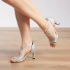 Dance Shoes | Women’s Latin Shoes High Heel Glitter Indoor Solid Color Dance Shoes Silver – Womens