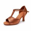 Dance Shoes | Women’s Latin Shoes High Heel Satin Indoor Solid Color Dance Shoes Dark Brown – Womens