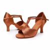 Dance Shoes | Women’s Latin Shoes High Heel Satin Indoor Solid Color Dance Shoes Dark Brown – Womens