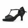 Dance Shoes | Women’s Latin Shoes High Heel Satin Indoor Solid Color Dance Shoes Dark Brown – Womens