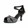 Dance Shoes | Women’s Latin Shoes Rhinestone Satin Indoor Dance Shoes Apricot – Womens