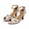 Dance Shoes | Women’s Latin Shoes Rhinestone Satin Indoor Dance Shoes Apricot – Womens