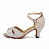 Dance Shoes | Women’s Latin Shoes Rhinestone Satin Indoor Dance Shoes Apricot – Womens