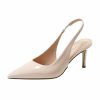 Pumps | Women’s Slingbacks Bridesmaid Shoes Work Daily Evening Simple Office Patent Leather High Heel Point Toe Solid Color Slip On Shoes Apricot – Womens