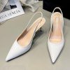 Pumps | Women’s Slingbacks Bridesmaid Shoes Work Daily Evening Simple Office Patent Leather High Heel Point Toe Solid Color Slip On Shoes Apricot – Womens