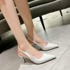 Pumps | Women’s Slingbacks Bridesmaid Shoes Work Daily Evening Simple Office Patent Leather High Heel Point Toe Solid Color Slip On Shoes Apricot – Womens