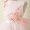 Flower Girl Dresses | A-line Scoop Knee-Length Lace/Organza/Satin Flower Girl Dress Blushing Pink – Girls