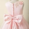 Flower Girl Dresses | A-line Scoop Knee-Length Lace/Organza/Satin Flower Girl Dress Blushing Pink – Girls