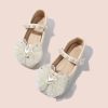 Shoes | Girl’s Flats Flower Girl Shoes Princess Shoes Wedding Party Cosplay Mary Jane Bowknot Pearl Rhinestone Glitter Flat Heel Shoes White – Girls