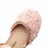 Shoes | Girl’s Flower Girl Shoes Wedding Party Bowknot Rhinestone Faux Leather Round Toe Flat Heel Shoes Silver – Girls