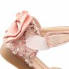 Shoes | Girl’s Flower Girl Shoes Wedding Party Bowknot Rhinestone Faux Leather Round Toe Flat Heel Shoes Silver – Girls