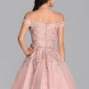 Birthday | A-line Off the Shoulder Short Tulle Homecoming Dress With Sequins Beading Dusty Rose – Womens