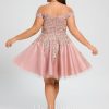 Birthday | A-line Off the Shoulder Short Tulle Homecoming Dress With Sequins Beading Dusty Rose – Womens