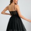 Birthday | A-line Sweetheart Short Tulle Homecoming Dress Black – Womens