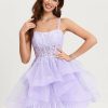 Birthday | Ball-Gown/Princess Sweetheart Short Tulle Homecoming Dress Lilac – Womens