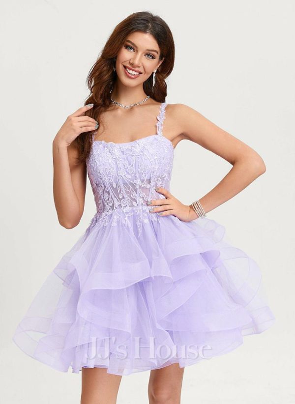 Birthday | Ball-Gown/Princess Sweetheart Short Tulle Homecoming Dress Lilac – Womens