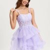 Birthday | Ball-Gown/Princess Sweetheart Short Tulle Homecoming Dress Lilac – Womens