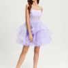 Birthday | Ball-Gown/Princess Sweetheart Short Tulle Homecoming Dress Lilac – Womens