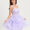 Birthday | Ball-Gown/Princess Sweetheart Short Tulle Homecoming Dress Lilac – Womens