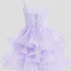 Birthday | Ball-Gown/Princess Sweetheart Short Tulle Homecoming Dress Lilac – Womens