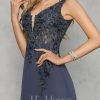 Formal & Evening | A-line V-Neck Floor-Length Lace Chiffon Evening Dress With Sequins Stormy – Womens