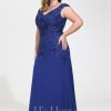 Formal & Evening | Sheath/Column V-Neck Floor-Length Lace Chiffon Evening Dress With Sequins As Picture – Womens