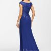 Formal & Evening | Sheath/Column V-Neck Floor-Length Lace Chiffon Evening Dress With Sequins As Picture – Womens