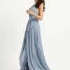 Semi-formal & Cocktail | A-line V-Neck Asymmetrical Chiffon Cocktail Dress Dusty Blue – Womens