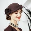 Hats | Women’s Elegant Flower Wool Wedding/Tea Party Bowler Hats/Church Hats Black – Girls