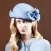 Hats | Women’s Elegant Flower Wool Wedding/Tea Party Bowler Hats/Church Hats Black – Girls