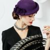 Hats | Women’s Elegant Flower Wool Wedding/Tea Party Bowler Hats/Church Hats Black – Girls