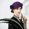 Hats | Women’s Elegant Flower Wool Wedding/Tea Party Bowler Hats/Church Hats Black – Girls